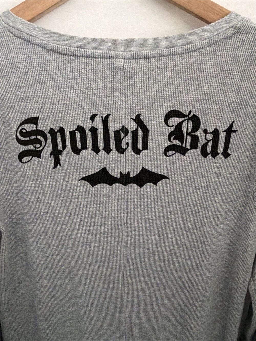 Pink Victoria’s Secret Bats Thermal One Piece XL Spoiled Bat Grey Sexy Halloween - Picture 8 of 16